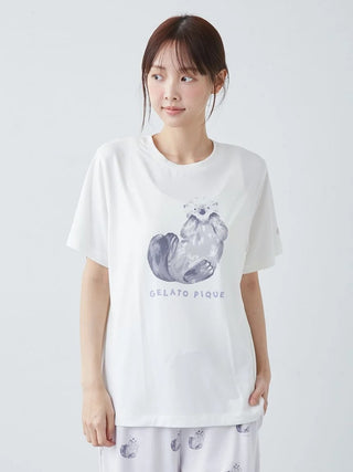 Cool-to-touch Sea Animals One Point Printed T-shirt