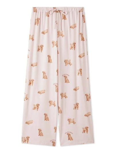 [UV-Cut] Walking Dog One-point Printed Cool Touch Pants gelato pique