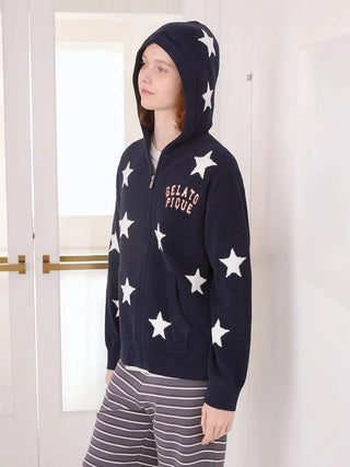 Unisex Airy Moco College Logo Star Jacquard Hoodie