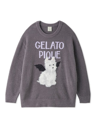 Gelato Pique [HALLOWEEN] Night Parade Dogs Jacquard Pullover in dark gray