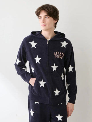 Unisex Airy Moco College Logo Star Jacquard Hoodie