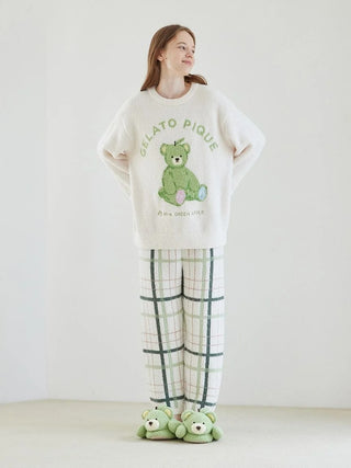 [Mrs. GREEN APPLE] [Unisex] Powder Jacquard Pullover & Baby Moco Checkered Pants Set - view 27