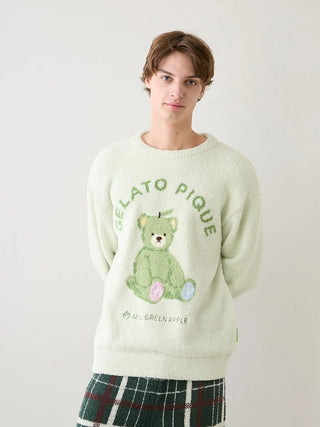 [Mrs. GREEN APPLE] [Unisex] Powder Jacquard Pullover & Baby Moco Checkered Pants Set - view 32