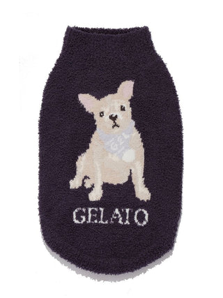 Gelato Pique [CAT&DOG] Baby Moco French Bulldog Printed Pet Pullover in navy