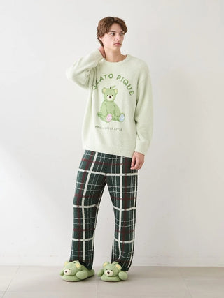 [Mrs. GREEN APPLE] [Unisex] Powder Jacquard Pullover & Baby Moco Checkered Pants Set - view 34
