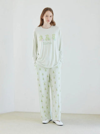 [Mrs. GREEN APPLE][Unisex] One-point Printed Long-sleeve T-shirt & Pants Set - view 31