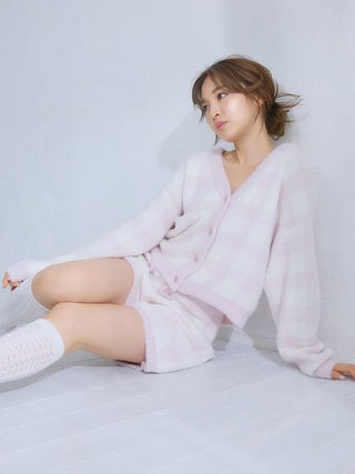 Checkered Cardigan & Shorts Set