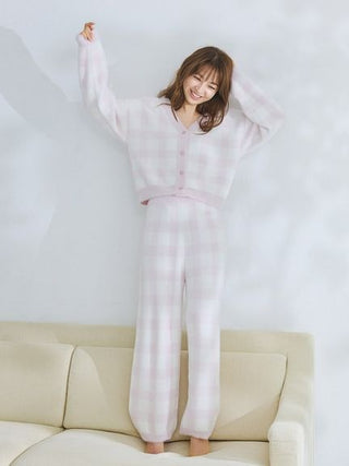Checkered Cardigan & Long Pants Set