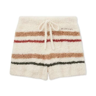 HOLIDAY Gelato Striped Lounge Shorts in Ivory, Women's Loungewear Shorts at Gelato Pique USA