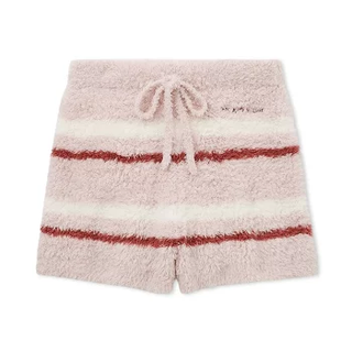 Gelato Border Lounge Shorts in plush fabric with pink stripes, featuring a cozy and stylish design perfect for holiday lounging.