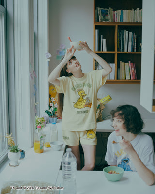[SESAME STREET] Airy Moco Jacquard Pullover & Shorts Set