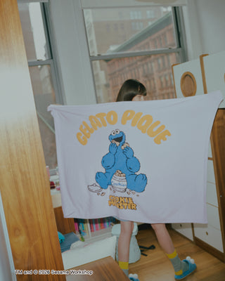 [SESAME STREET][Sleep] Airy Moco Jacquard Half Blanket