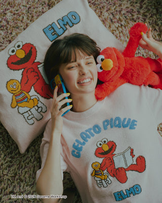 [SESAME STREET] Airy Moco Jacquard Pullover & Shorts Set