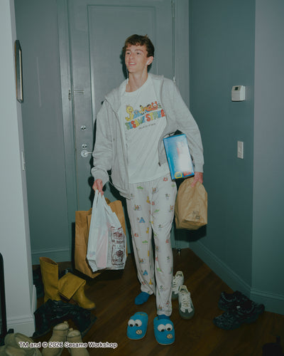 [SESAME STREET] Men's All-over Long Pants gelato pique