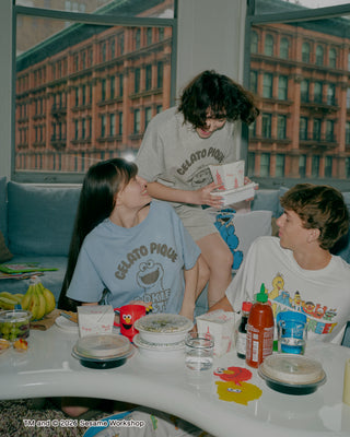 [SESAME STREET] Men's One-point T-shirt