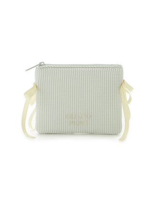 Striped Ribbon Tissue Pouch in soft pastel with ribbon details, perfect for elegant storage and a cozy touch by Gelato Pique USA.