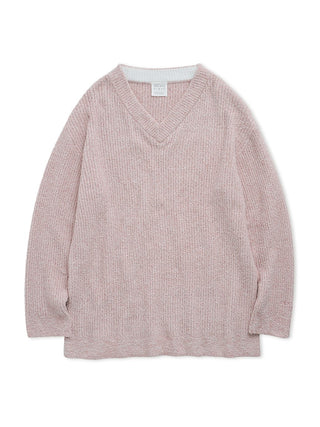 Melange Warm Moco Knit Pullover Sweater in pink, Women's Pullover Sweaters at Gelato Pique USA