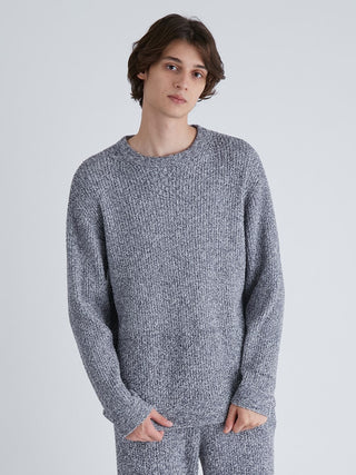 Homme Melange Hot Moco Pullover by Gelato Pique USA. Stay warm and cozy this winter with a new series of pullover roomwear with a melange-like fabric that feels soft yet insulating.