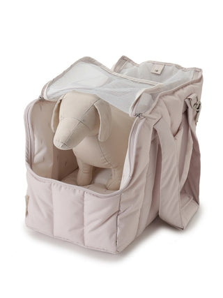 Quilted Pet Travel Tote by Gelato Pique USA with CAT & DOG. In contrast to its unquilted inside, the outside of this fashionable tote bag has a quilted pattern. Padding inside gives it a plush, fluffy look and feel.