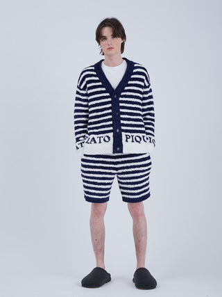 Men's Towel Moco Marine Half Pants by Gelato Pique USA. A comfortable room-wear featuring 'Taorumoko' fabric - light and soft. 