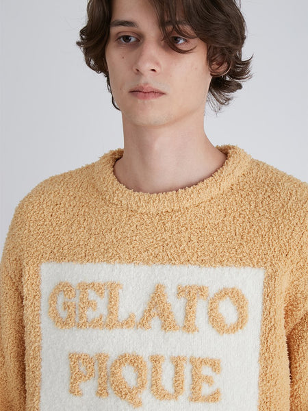 Men's Macaron Moco Pique Logo Jacquard Pullover Sweater M / Orange