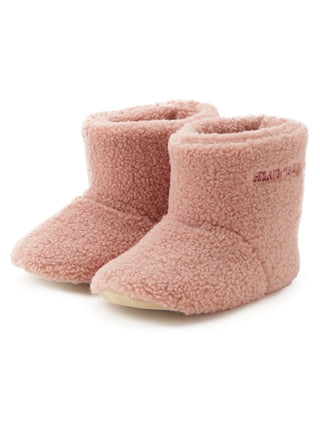 Slipper Boots With Logo Embroidery Pink- Women's Lounge Room Slippers at Gelato Pique USA