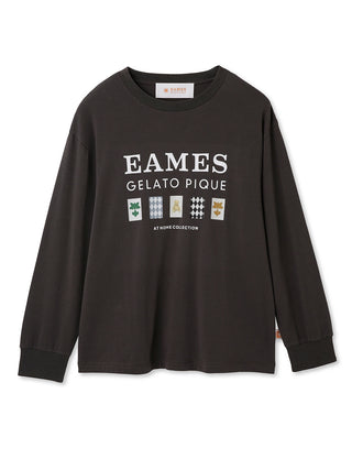 EAMES HOMME One point logo long T by Gelato Pique USA. A light knit series made of "Airmoko" material, inspired by "EAMES."