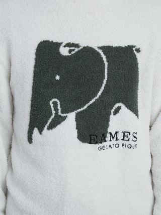 EAMES MENS Sustainable Baby Moco Elephant Jacquard Hoodie- Men's Luxury Loungewear Hoodies at Gelato Pique USA