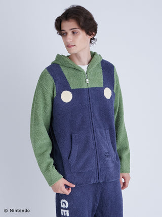 Super Mario MENS  Luigi Parka & Long Pants Set by Gelato Pique USA. The feel was soft and bouncy touch like merengue provides a dreamy sensation.