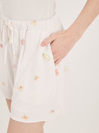 Juicy Flower Pattern Lounge Shorts - Gelato Pique