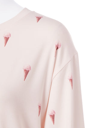 Pullover with an icy design from Gelato Pique USA. A sweater with ice cream cones printed all over the design.
