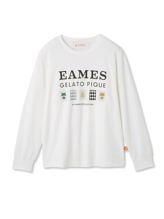 EAMES One point logo long T  by Gelato Pique USA. HOMME has designed a unique graphic print tee. It is made from a combination of USA cotton and recycled polyester, making it incredibly soft to the touch.