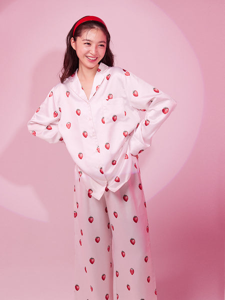 Strawberry print pajamas new arrivals