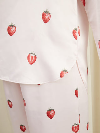 Strawberry Print Satin Shirt - Gelato Pique