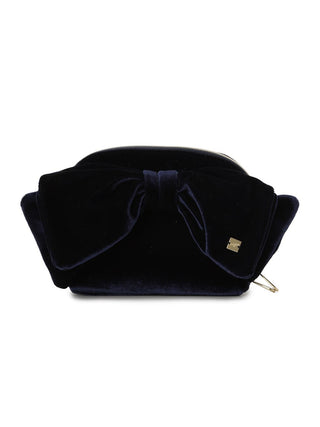 Velour Ribbon Round Pouch- Women's Loungewear Bags, Pouches, Eco Bags & Tote Bags at Gelato Pique USA