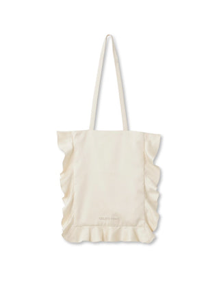 Satin Frill Tote Bag- Women's Loungewear Bags, Pouches, Eco Bags & Tote Bags at Gelato Pique USA