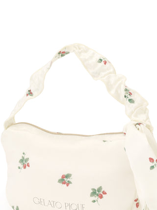 Retro Strawberry Tissue Pouch with Handle- Women's Loungewear Bags, Pouches, Eco Bags & Tote Bags at Gelato Pique USA