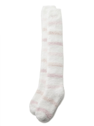 Gelato Pastel Striped Long Socks White- Women's Lounge Socks at Gelato Pique USA