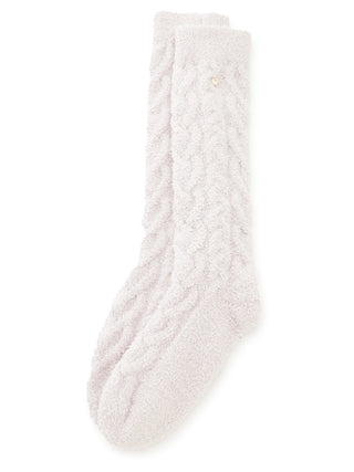 (Sweet) Heart Aran Frilled Socks White - Women's Lounge Socks at Gelato Pique USA