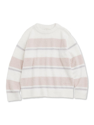 Baby Moco Double Striped Pullover Sweater in pink, Women's Pullover Sweaters at Gelato Pique USA