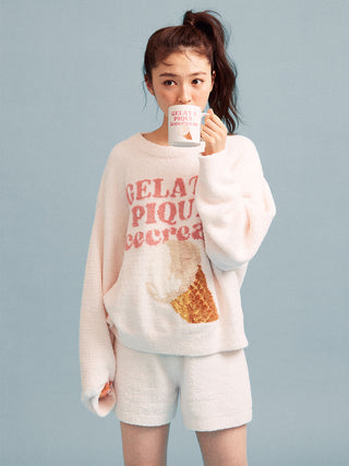 Ice Cream Women's Pullover Sweater in pink, Women's Pullover Sweaters at Gelato Pique USA